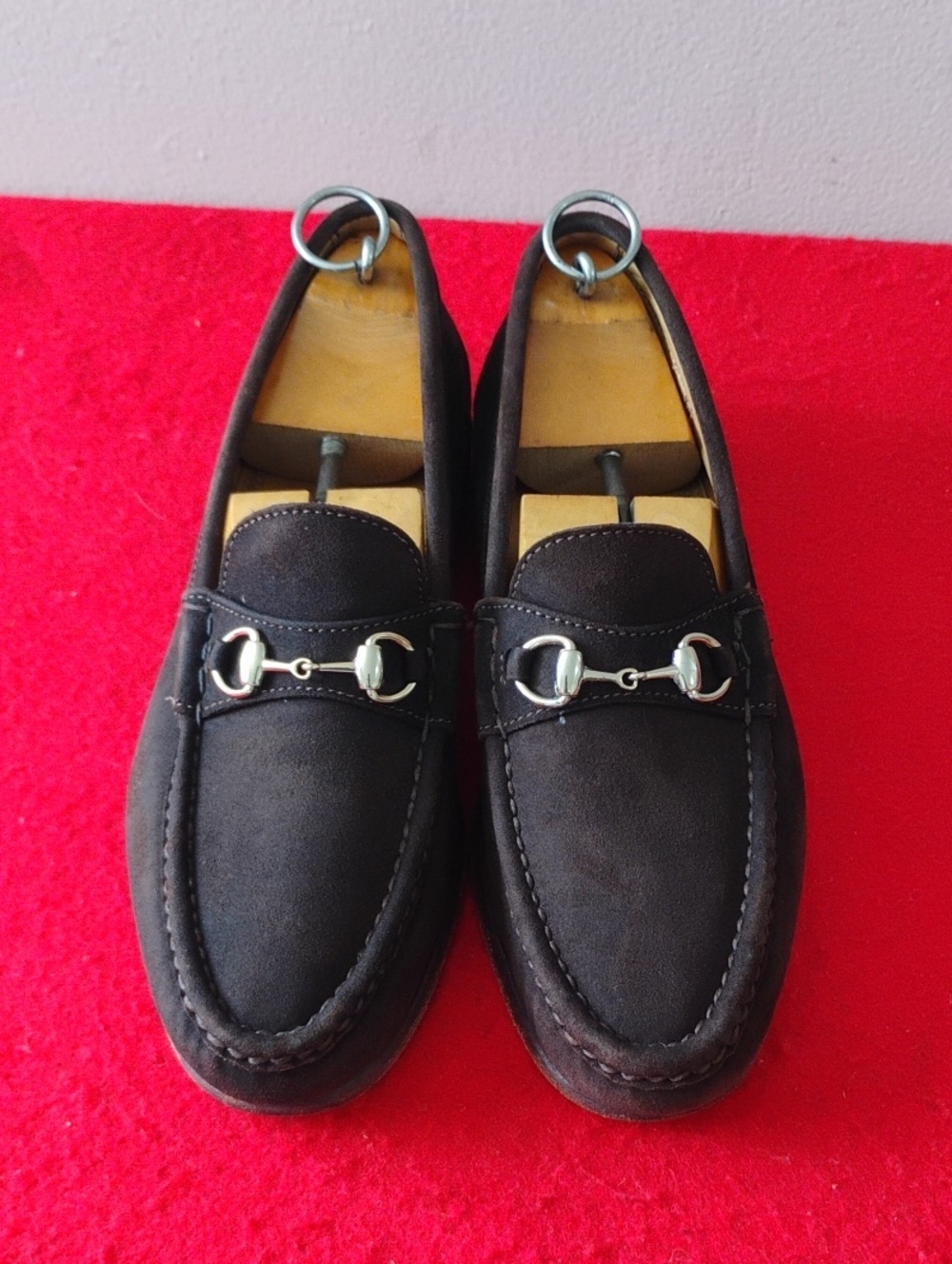 Alden Black Suede Silver Bit Loafers